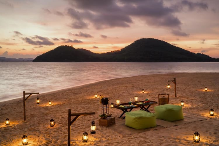 Island sunset barbecue